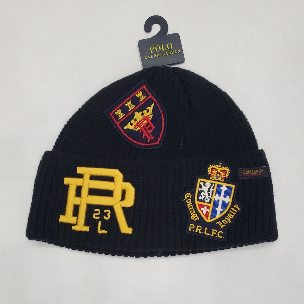 Polo Ralph Lauren Black Patches Beanie